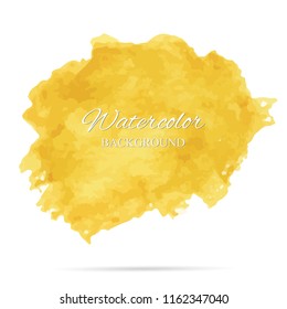 beautiful abstract gold watercolor art hand paint on white background,brush textures for logo.There is a place for text.Perfect stroke design for headline.luxury boutique Illustrations.