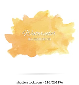 Beautiful abstract gold watercolor art hand paint on white background, brush textures for logo. There is a place for text. Perfect stroke design for headline. Luxury boutique Illustrations.