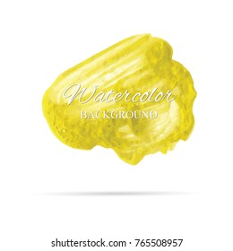 beautiful abstract gold watercolor art hand paint on white background,brush textures for logo.There is a place for text.Perfect stroke design for headline.luxury boutique Illustrations.