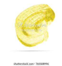 beautiful abstract gold watercolor art hand paint on white background,brush textures for logo.There is a place for text.Perfect stroke design for headline.luxury boutique Illustrations.