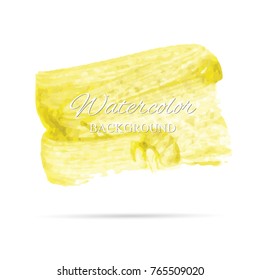 beautiful abstract gold watercolor art hand paint on white background,brush textures for logo.There is a place for text.Perfect stroke design for headline.luxury boutique Illustrations.