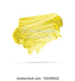 beautiful abstract gold watercolor art hand paint on white background,brush textures for logo.There is a place for text.Perfect stroke design for headline.luxury boutique Illustrations.
