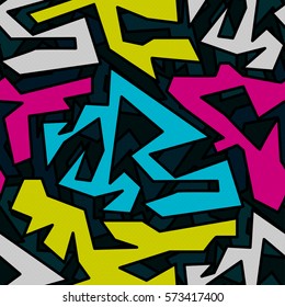 beautiful abstract graffiti seamless pattern on a black background