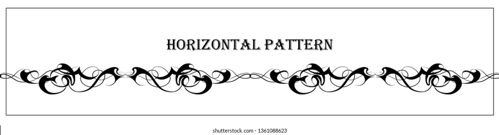 Beautiful abstract graphic horizontal pattern. Great element for tattoo and pattern design.
