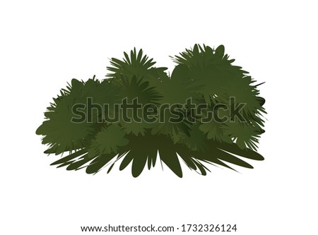 Beautiful abstract  with green bush tree on white background. Vector, illustration. Isolated vector element. Vector design element. Green of bush