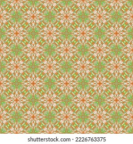 bella flor verde abstracta y hoja sin costuras estrella y fondo de patrón de flores, decoración de estilo textil arte de la moda