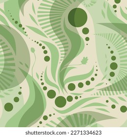 beautiful abstract green flowers pattern