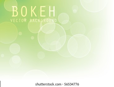 Beautiful abstract green vector background with bokeh effect.