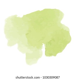 beautiful abstract green watercolor art hand paint on white background,brush textures for logo.There is a place for text.Perfect stroke design for headline.luxury boutique Illustrations.