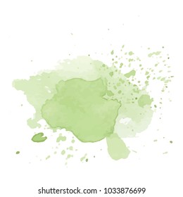 beautiful abstract green watercolor art hand paint on white background,brush textures for logo.There is a place for text.Perfect stroke design for headline.luxury boutique Illustrations.