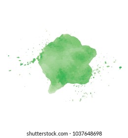 beautiful abstract green watercolor art hand paint on white background,brush textures for logo.There is a place for text.Perfect stroke design for headline.luxury boutique Illustrations.