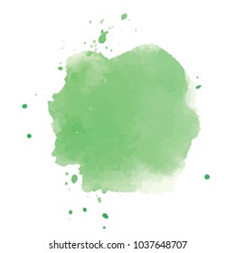 beautiful abstract green watercolor art hand paint on white background,brush textures for logo.There is a place for text.Perfect stroke design for headline.luxury boutique Illustrations.