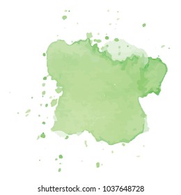 beautiful abstract green watercolor art hand paint on white background,brush textures for logo.There is a place for text.Perfect stroke design for headline.luxury boutique Illustrations.