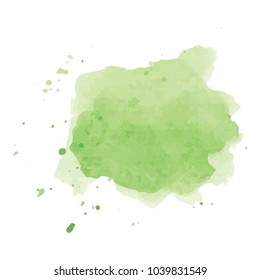 beautiful abstract green watercolor art hand paint on white background,brush textures for logo.There is a place for text.Perfect stroke design for headline.luxury boutique Illustrations.