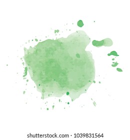 beautiful abstract green watercolor art hand paint on white background,brush textures for logo.There is a place for text.Perfect stroke design for headline.luxury boutique Illustrations.