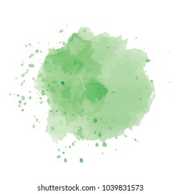 beautiful abstract green watercolor art hand paint on white background,brush textures for logo.There is a place for text.Perfect stroke design for headline.luxury boutique Illustrations.