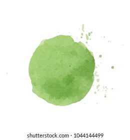 beautiful abstract green watercolor art hand paint on white background,brush textures for logo.There is a place for text.Perfect stroke design for headline.luxury boutique Illustrations.