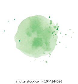 beautiful abstract green watercolor art hand paint on white background,brush textures for logo.There is a place for text.Perfect stroke design for headline.luxury boutique Illustrations.
