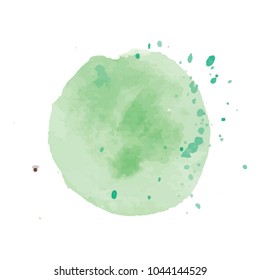 beautiful abstract green watercolor art hand paint on white background,brush textures for logo.There is a place for text.Perfect stroke design for headline.luxury boutique Illustrations.