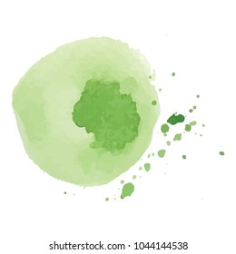 beautiful abstract green watercolor art hand paint on white background,brush textures for logo.There is a place for text.Perfect stroke design for headline.luxury boutique Illustrations.