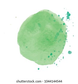 beautiful abstract green watercolor art hand paint on white background,brush textures for logo.There is a place for text.Perfect stroke design for headline.luxury boutique Illustrations.