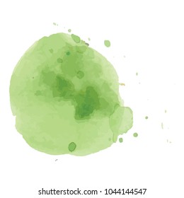 beautiful abstract green watercolor art hand paint on white background,brush textures for logo.There is a place for text.Perfect stroke design for headline.luxury boutique Illustrations.