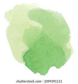 beautiful abstract green watercolor art hand paint on white background,brush textures for logo.There is a place for text.Perfect stroke design for headline.luxury boutique Illustrations.