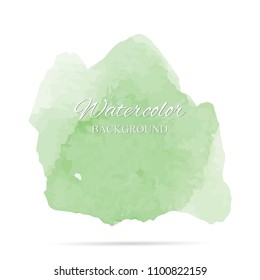 beautiful abstract green watercolor art hand paint on white background,brush textures for logo.There is a place for text.Perfect stroke design for headline.luxury boutique Illustrations.