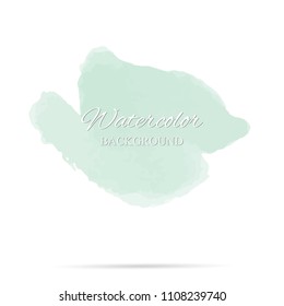 beautiful abstract green watercolor art hand paint on white background,brush textures for logo.There is a place for text.Perfect stroke design for headline.luxury boutique Illustrations.