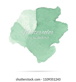 beautiful abstract green watercolor art hand paint on white background,brush textures for logo.There is a place for text.Perfect stroke design for headline.luxury boutique Illustrations.