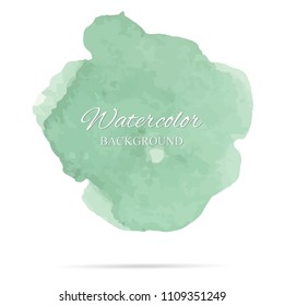 beautiful abstract green watercolor art hand paint on white background,brush textures for logo.There is a place for text.Perfect stroke design for headline.luxury boutique Illustrations.
