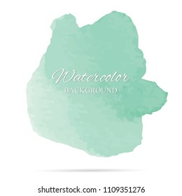 beautiful abstract green watercolor art hand paint on white background,brush textures for logo.There is a place for text.Perfect stroke design for headline.luxury boutique Illustrations.