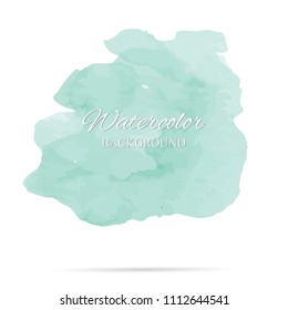 beautiful abstract green watercolor art hand paint on white background,brush textures for logo.There is a place for text.Perfect stroke design for headline.luxury boutique Illustrations.