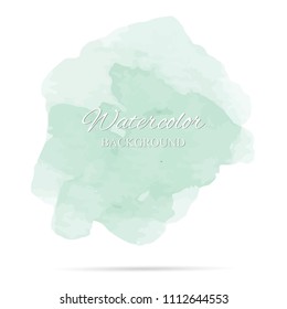 beautiful abstract green watercolor art hand paint on white background,brush textures for logo.There is a place for text.Perfect stroke design for headline.luxury boutique Illustrations.