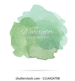 beautiful abstract green watercolor art hand paint on white background,brush textures for logo.There is a place for text.Perfect stroke design for headline.luxury boutique Illustrations.