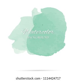 beautiful abstract green watercolor art hand paint on white background,brush textures for logo.There is a place for text.Perfect stroke design for headline.luxury boutique Illustrations.
