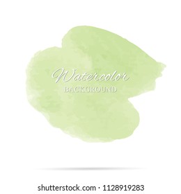 beautiful abstract green watercolor art hand paint on white background,brush textures for logo.There is a place for text.Perfect stroke design for headline.luxury boutique Illustrations.