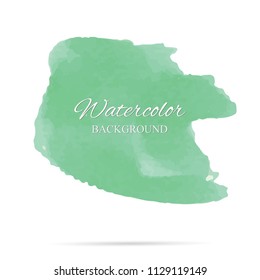 beautiful abstract green watercolor art hand paint on white background,brush textures for logo.There is a place for text.Perfect stroke design for headline.luxury boutique Illustrations.