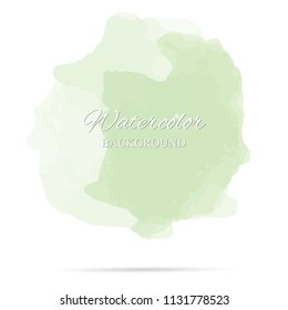 beautiful abstract green watercolor art hand paint on white background,brush textures for logo.There is a place for text.Perfect stroke design for headline.luxury boutique Illustrations.