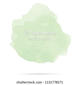 beautiful abstract green watercolor art hand paint on white background,brush textures for logo.There is a place for text.Perfect stroke design for headline.luxury boutique Illustrations.