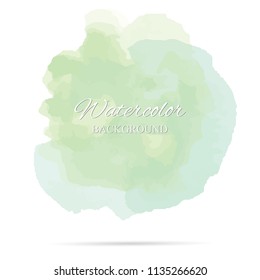 beautiful abstract green watercolor art hand paint on white background,brush textures for logo.There is a place for text.Perfect stroke design for headline.luxury boutique Illustrations.