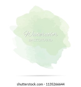 beautiful abstract green watercolor art hand paint on white background,brush textures for logo.There is a place for text.Perfect stroke design for headline.luxury boutique Illustrations.