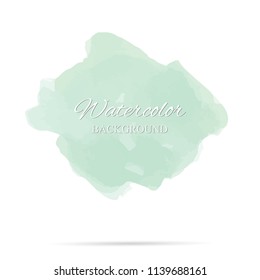 beautiful abstract green watercolor art hand paint on white background,brush textures for logo.There is a place for text.Perfect stroke design for headline.luxury boutique Illustrations.