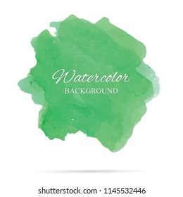 beautiful abstract green watercolor art hand paint on white background,brush textures for logo.There is a place for text.Perfect stroke design for headline.luxury boutique Illustrations.