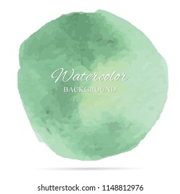 beautiful abstract green watercolor art hand paint on white background,brush textures for logo.There is a place for text.Perfect stroke design for headline.luxury boutique Illustrations.