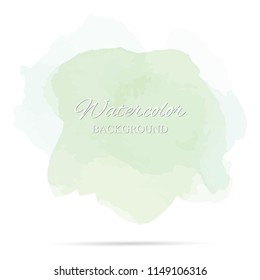 beautiful abstract green watercolor art hand paint on white background,brush textures for logo.There is a place for text.Perfect stroke design for headline.luxury boutique Illustrations.