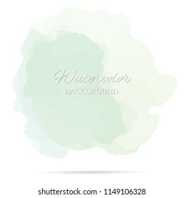 beautiful abstract green watercolor art hand paint on white background,brush textures for logo.There is a place for text.Perfect stroke design for headline.luxury boutique Illustrations.