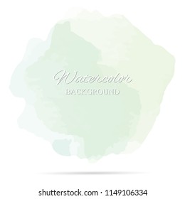 beautiful abstract green watercolor art hand paint on white background,brush textures for logo.There is a place for text.Perfect stroke design for headline.luxury boutique Illustrations.