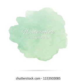 beautiful abstract green watercolor art hand paint on white background,brush textures for logo.There is a place for text.Perfect stroke design for headline.luxury boutique Illustrations.