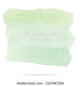 beautiful abstract green watercolor art hand paint on white background,brush textures for logo.There is a place for text.Perfect stroke design for headline.luxury boutique Illustrations.